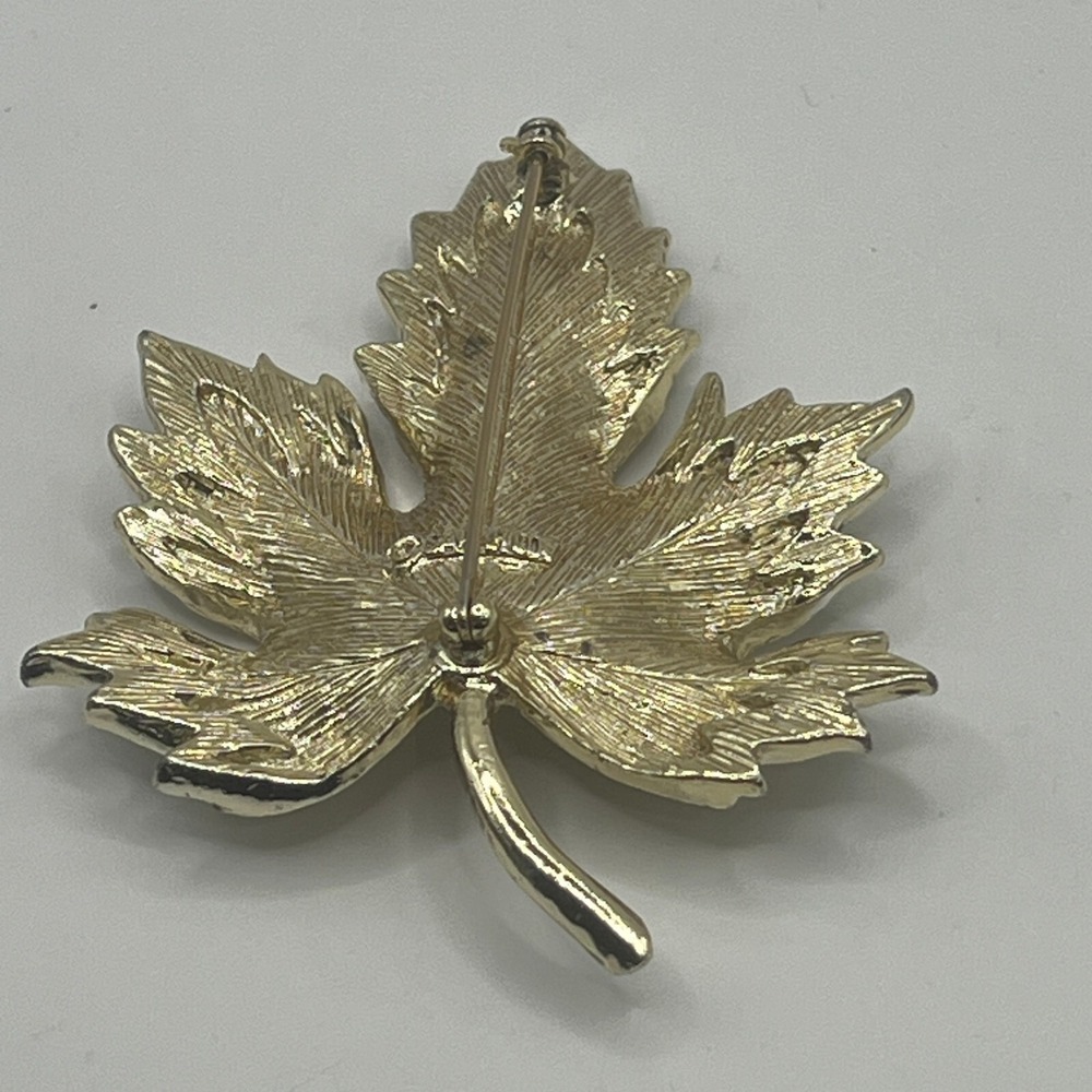 Sarah Coventry‎ Leaf Brooch Earrings Clip On Gold Silver Tone Holiday Pin - Picture 5 of 11